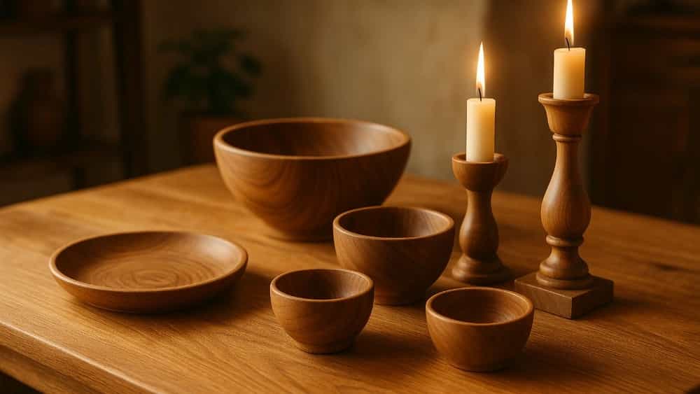لیزاروود برترین تولید کننده ظروف و جاشمعی چوبی در نظرآباد